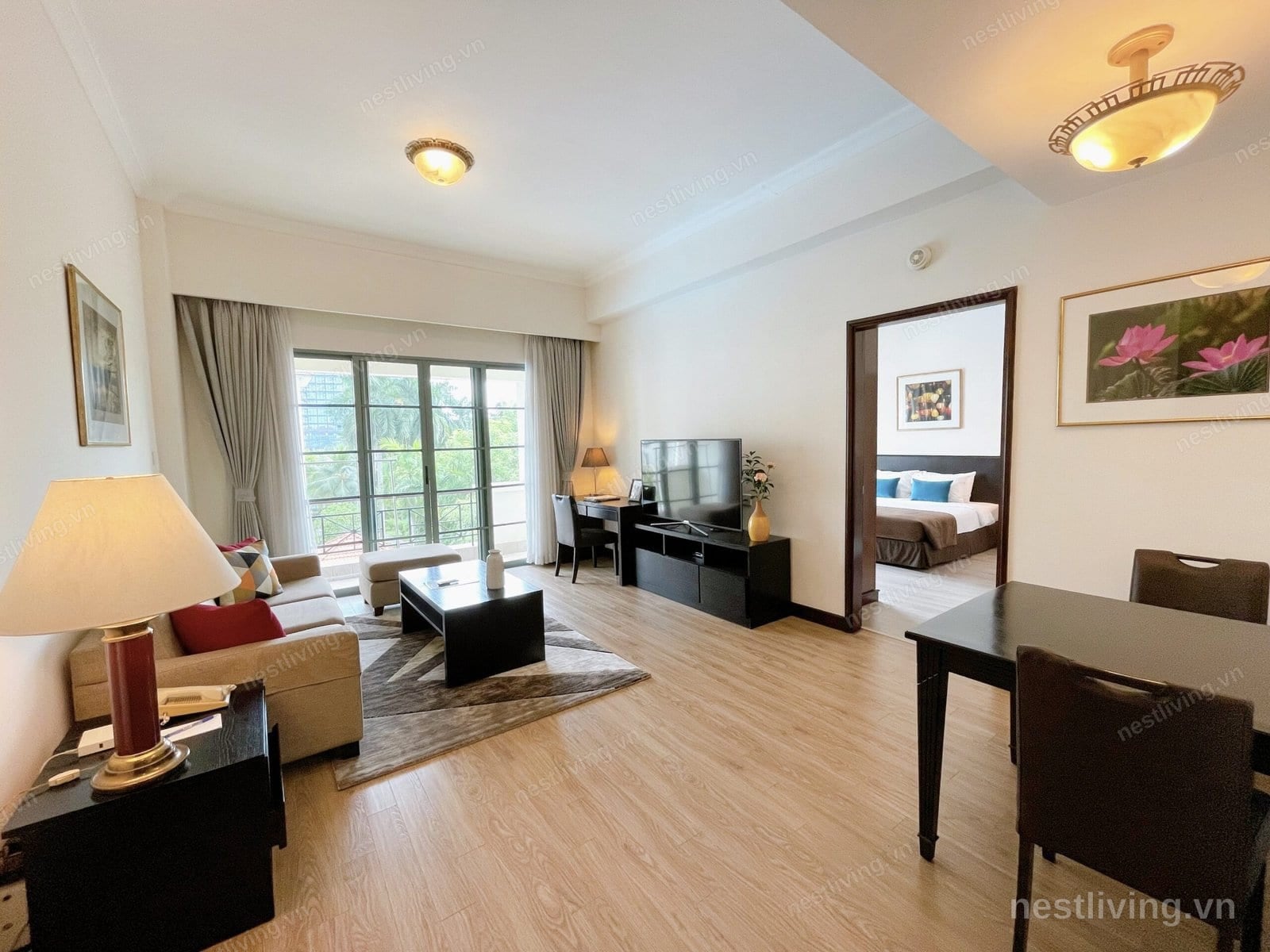 Garden View 1-Bed Apartment for Rent in West Lake, Hanoi