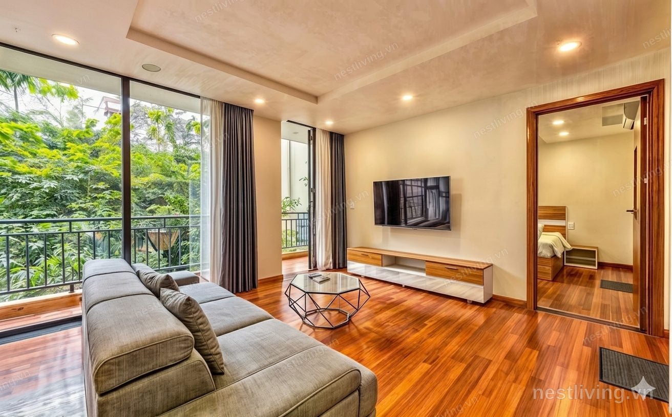 Balcony 1-Bed Apartment for Rent in West Lake, Hanoi