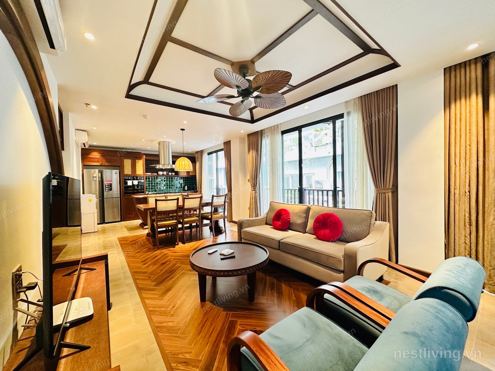 3-Bed Apartment with Garden View for Rent in West Lake, Hanoi