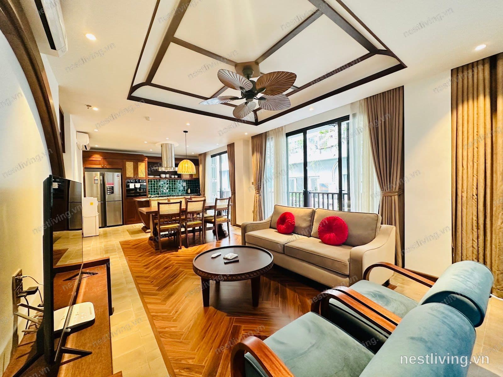 Garden View 3-Bed Apartment for Rent in West Lake, Hanoi