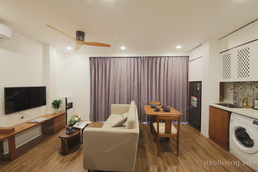 1-Bed Apartment with Balcony for Rent in Ba Dinh, Hanoi