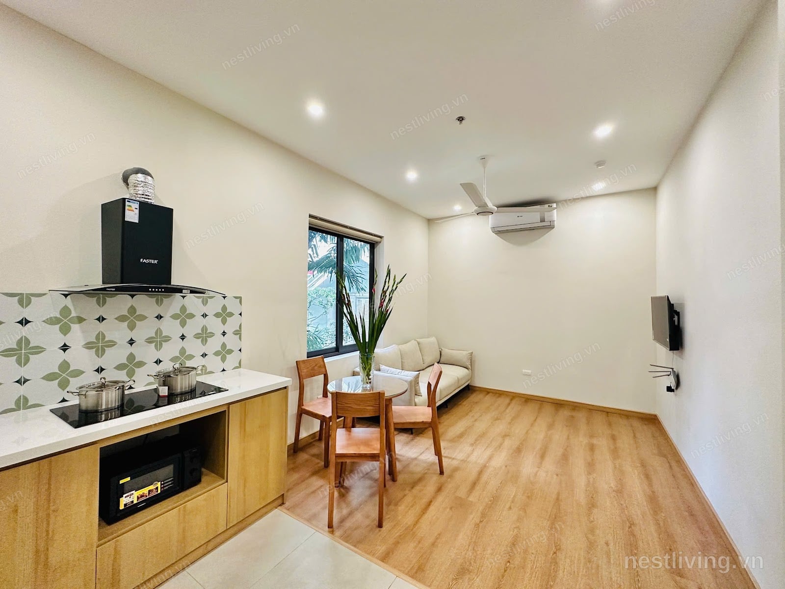 Garden View 1-Bed Apartment for Rent in West Lake, Hanoi