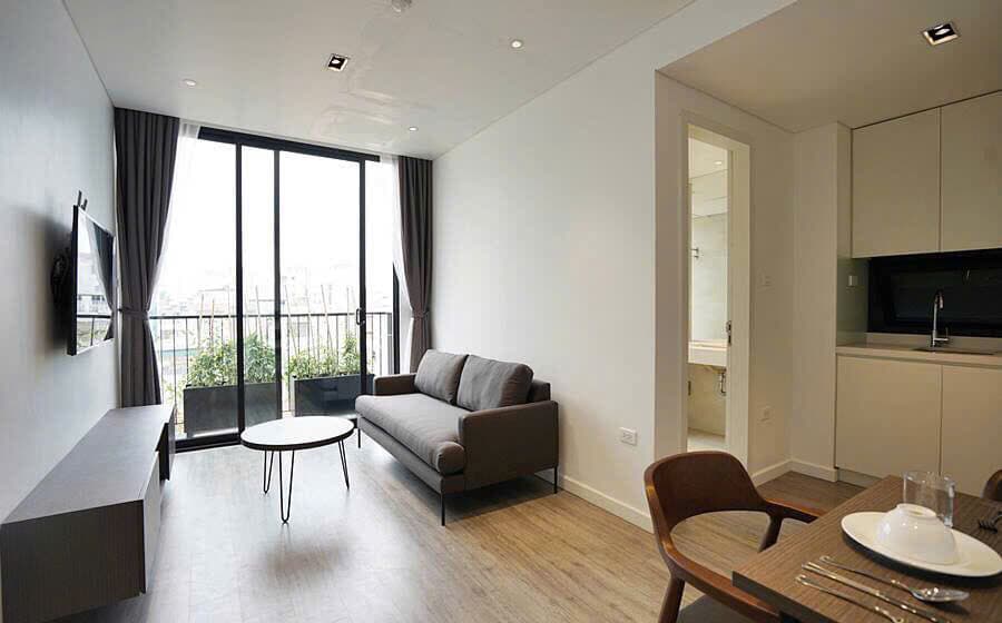 Balcony 1-Bed Apartment for Rent in West Lake, Hanoi